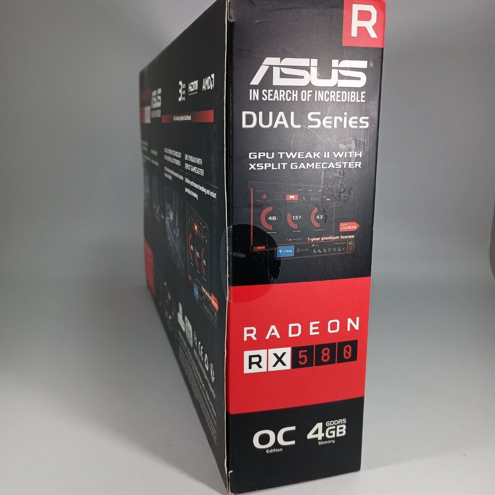 "NEW IN BOX" ASUS AMD Radeon RX 580 4GB GDDR5 Graphics Card (DUAL-RX580-O4G) - Picture 3 of 8